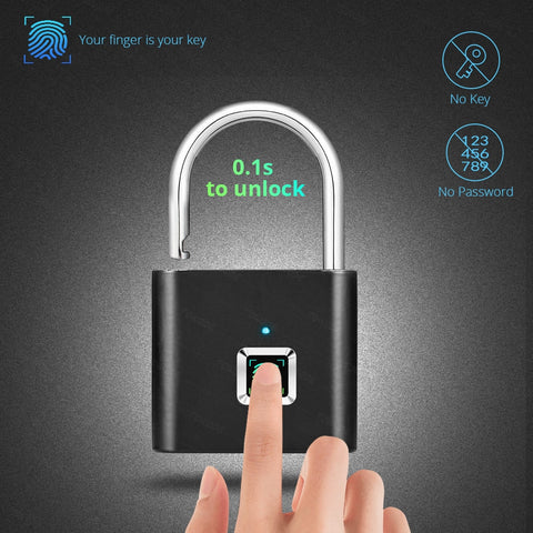 Keyless Fingerprint Smart Padlock - mytechnotool.com