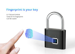 Keyless Fingerprint Smart Padlock - mytechnotool.com